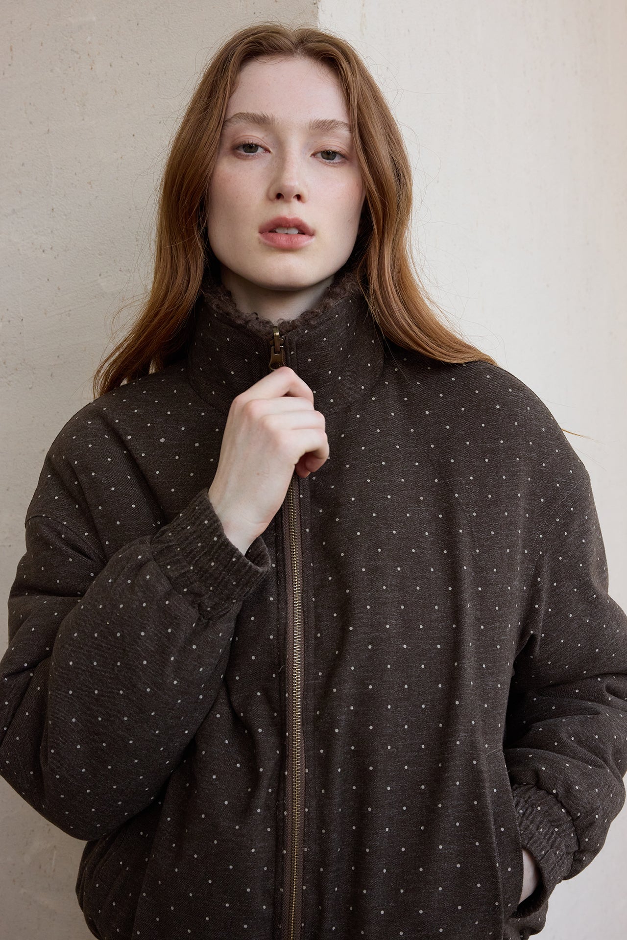 Reversible Polka Dot Plush Jacket