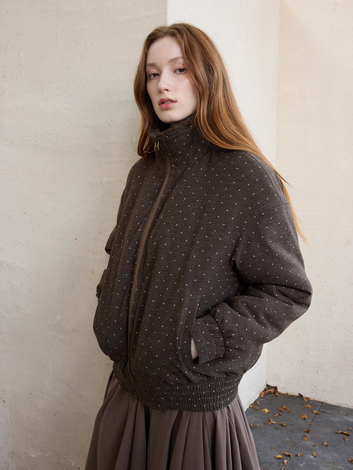 Reversible Polka Dot Plush Jacket