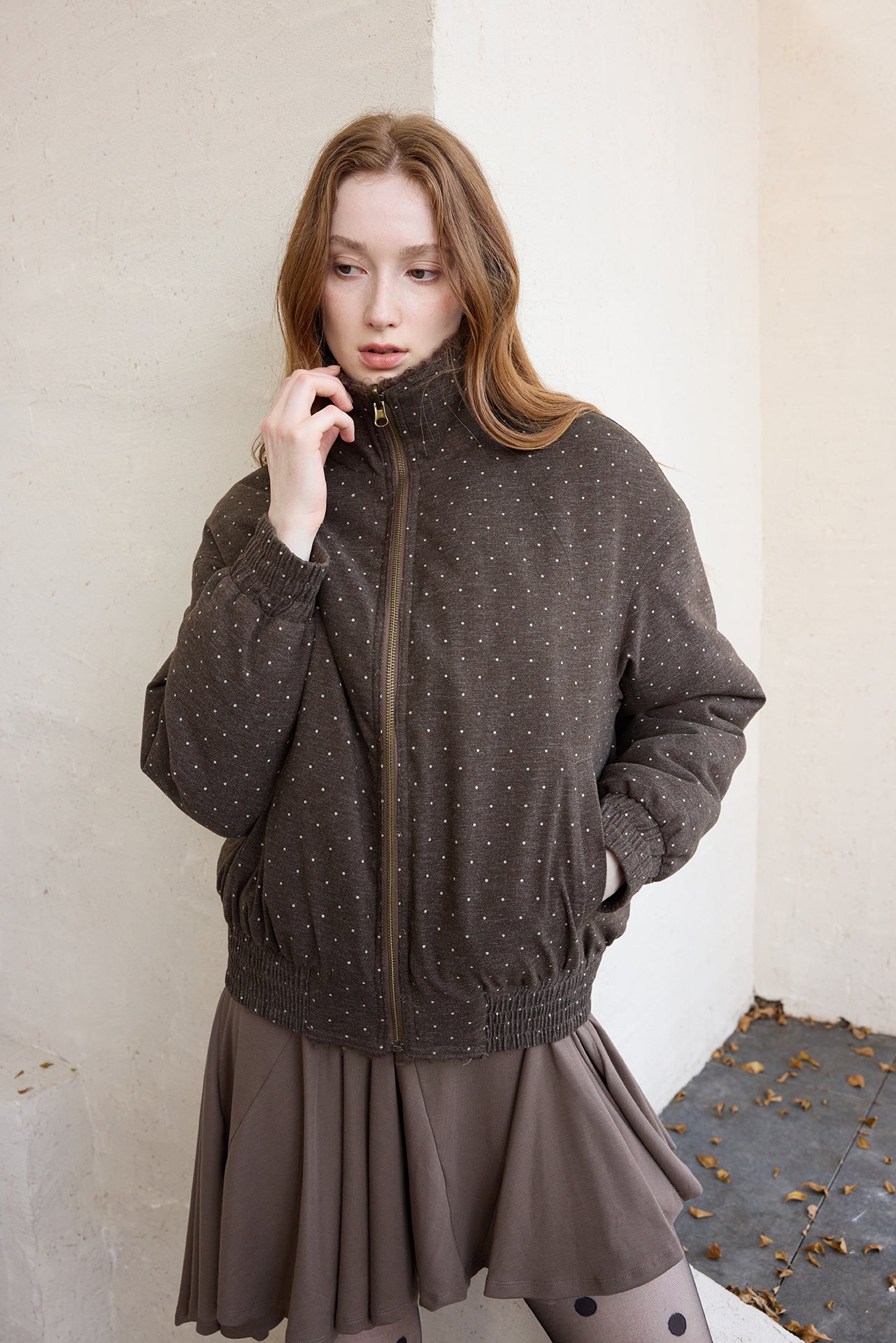 Reversible Polka Dot Plush Jacket